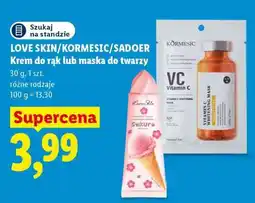 Lidl LOVE SKIN/KORMESIC/SADOER Krem do rąk lub maska do twarzy oferta