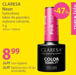 Hebe CLARESA Neon hybrydowy lakier do paznokci, wybrane odcienie oferta