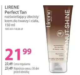 Hebe Lirene Perfect Tan rozświetlający złocisty krem do twarzy i ciała oferta