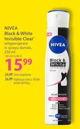 Hebe NIVEA Black & White Invisible Clear antyperspirant w sprayu damski oferta