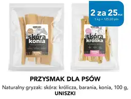 AquaelZOO Naturalny gryzak: skóra: królicza, barania, konia, 100 g, UNISZKI oferta