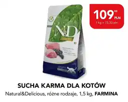 AquaelZOO Sucha karma dla kotów Natural&Delicious, różne rodzaje, 1,5 kg, Farmina oferta