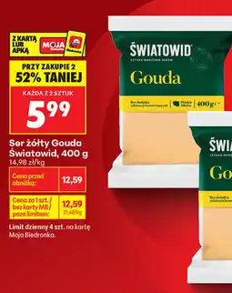 Biedronka Ser żółty Gouda Światowid oferta