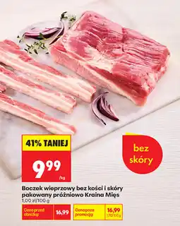 Biedronka Boczek wieprzowy bez kości i skóry pakowany próżniowo Kraina Mięs oferta