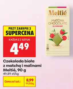 Biedronka Czekolada biała z matchą i malinami Meltié oferta