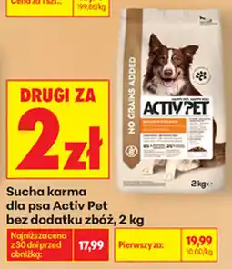 Biedronka Sucha karma dla psa Activ Pet bez dodatku zbóż oferta