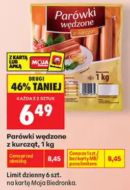 Biedronka Parówki wędzone z kurcząt oferta