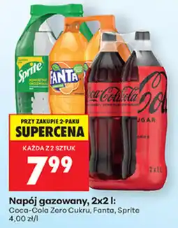 Biedronka Napój gazowany, 2x2 l: Coca-Cola Zero Cukru, Fanta, Sprite oferta