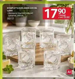 Selgros Komplet 6 szklanek 245 ml Luna oferta
