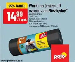 Polomarket Worki na śmieci LD czarne 240 l Jan Niezbędny oferta