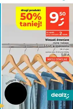 Dealz Wieszaki drewniane 3-5 szt oferta
