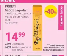 Hebe Miód i Jagoda nawilżająco-odżywcza maska do ust na noc Prreti oferta