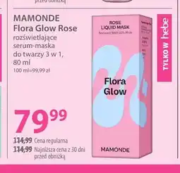 Hebe Flora Glow Rose rozświetlające serum-maska do twarzy 3 w 1 Mamonde oferta