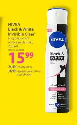 Hebe Antyperspirant w sprayu damski Nivea Black & White Invisible Clear oferta