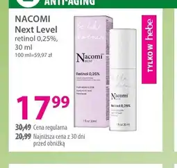 Hebe Next Level retinol 0,25% Nacomi oferta