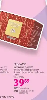 Hebe Krem przeciwzmarszczkowy do twarzy z peptydami jadu węża Bergamo Intensive Snake oferta