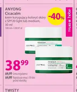 Hebe Krem korygujący koloryt skóry z SPF20 medium Cicacalm Anyong oferta