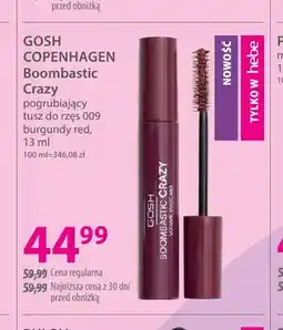 Hebe Pogrubiający tusz do rzęs 009 burgundy red Boombastic Crazy Gosh Copenhagen oferta