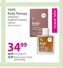 Hebe Body Therapy odżywczy olejek do masażu Yope oferta