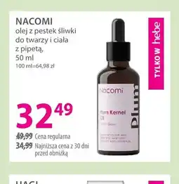 Hebe Olej z pestek śliwki do twarzy i ciała z pipetą Nacomi oferta