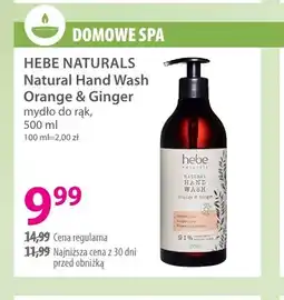 Hebe Natural Hand Wash Orange & Ginger mydło do rąk Hebe Naturals oferta