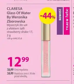 Hebe Błyszczyk do ust z efektem tafli strawberry shake 17 Glass Of Water By Weronika Zborowska Claresa oferta