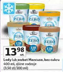 Auchan Lody lub sorbet Mancuso, bez cukru oferta
