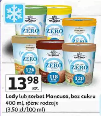 Lody lub sorbet Mancuso, bez cukru