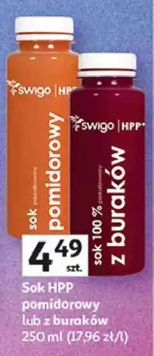 Auchan Sok HPP pomidorowy lub z buraków oferta