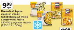 Auchan Dania do air fryera: makaron w sosie szpinakowym lub kluski z warzywami, Frosta oferta