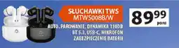 Auchan Słuchawki TWS MTWS008B/W oferta