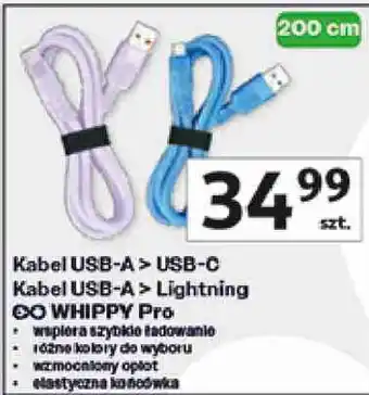 Kabel USB-A > USB-C Kabel USB-A > Lightning WHIPPY Pro