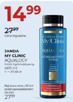 Jawa Drogerie JANDA MY CLINIC AQUALOGY tonik hydratacyjny oferta