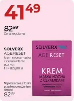 Jawa Drogerie SOLVERX AGE.RESET krem nocna maska z ceramidami oferta
