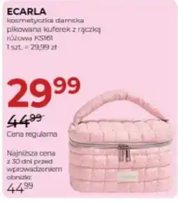 Jawa Drogerie ECARLA kosmetyczka damska pikowana kuferek z rączką różowa KS161 oferta