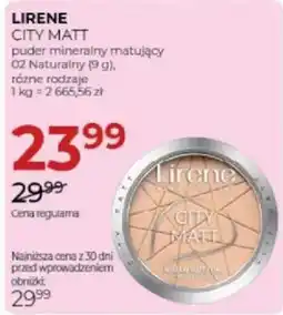Jawa Drogerie Lirene City Matt puder mineralny matujący oferta