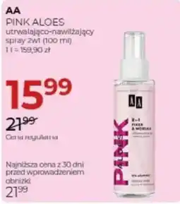 Jawa Drogerie AA PINK ALOES utrwalajaco-nawilzajacy spray oferta