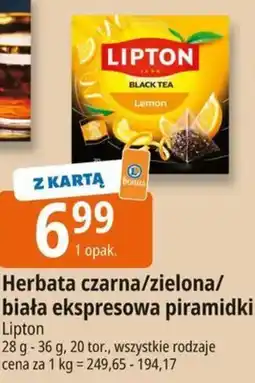 E.Leclerc Herbata czarna/zielona/biała ekspressowa piramidki Lipton oferta
