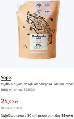 Rossmann Yope Mydło w płynie, do rąk, Mandarynka i Malina, zapas oferta