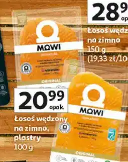 Auchan Łosoś wędzony na zimno plastry MOWI oferta