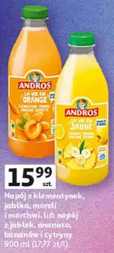 Auchan Andros Napój owocowy (klementynka-jabłko-morela-marchew lub jabłko-ananas-banan-cytryna) oferta