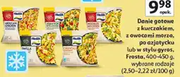 Auchan Danie gotowe z kurczakiem, z owocami morza, po azjatycku lub w stylu gyros, Frosta oferta