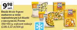 Auchan Dania do air fryera: makaron w sosie szpinakowym lub kluski z warzywami, Frosta oferta