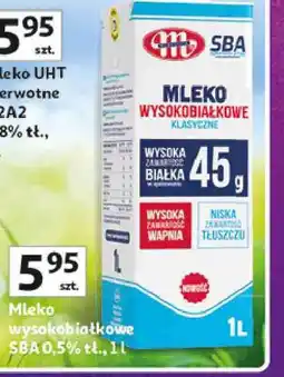 Auchan Mleko wysokobiałkowe SBA 0,5% tł oferta