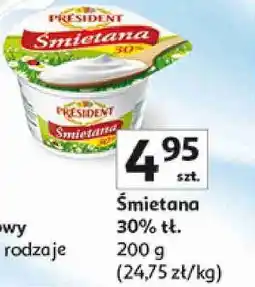 Auchan Śmietana 30% tł. Président oferta