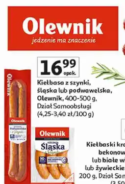 Auchan Kiełbasa z szynki, śląska lub podwawelska, Olewnik oferta