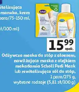 Auchan Odżywcza maska do stóp, nawilżająca maska lub rewitalizująca maska do stóp Scholl Pedi Mask oferta