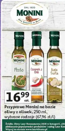 Auchan Przyprawa Monini na bazie oliwy z oliwek, wybrane rodzaje oferta