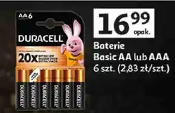 Auchan Baterie Basic AA lub AAA Duracell 6 szt oferta