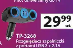 Auchan TP-3268 Rozgałęziacz zapalniczki z portami USB 2 x 2.1A oferta